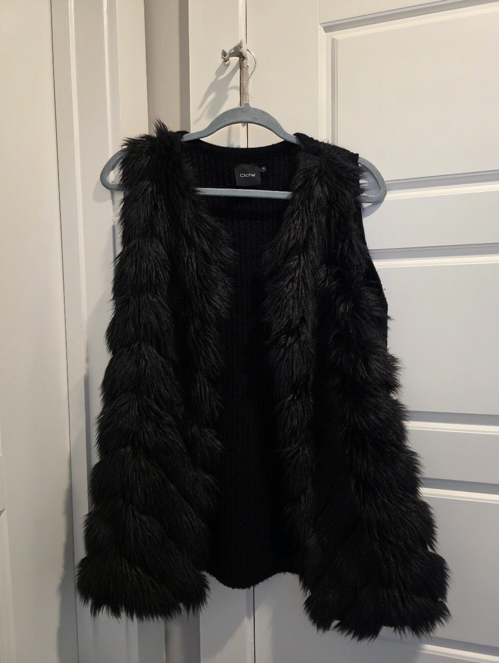 Black Faux Fur Vest